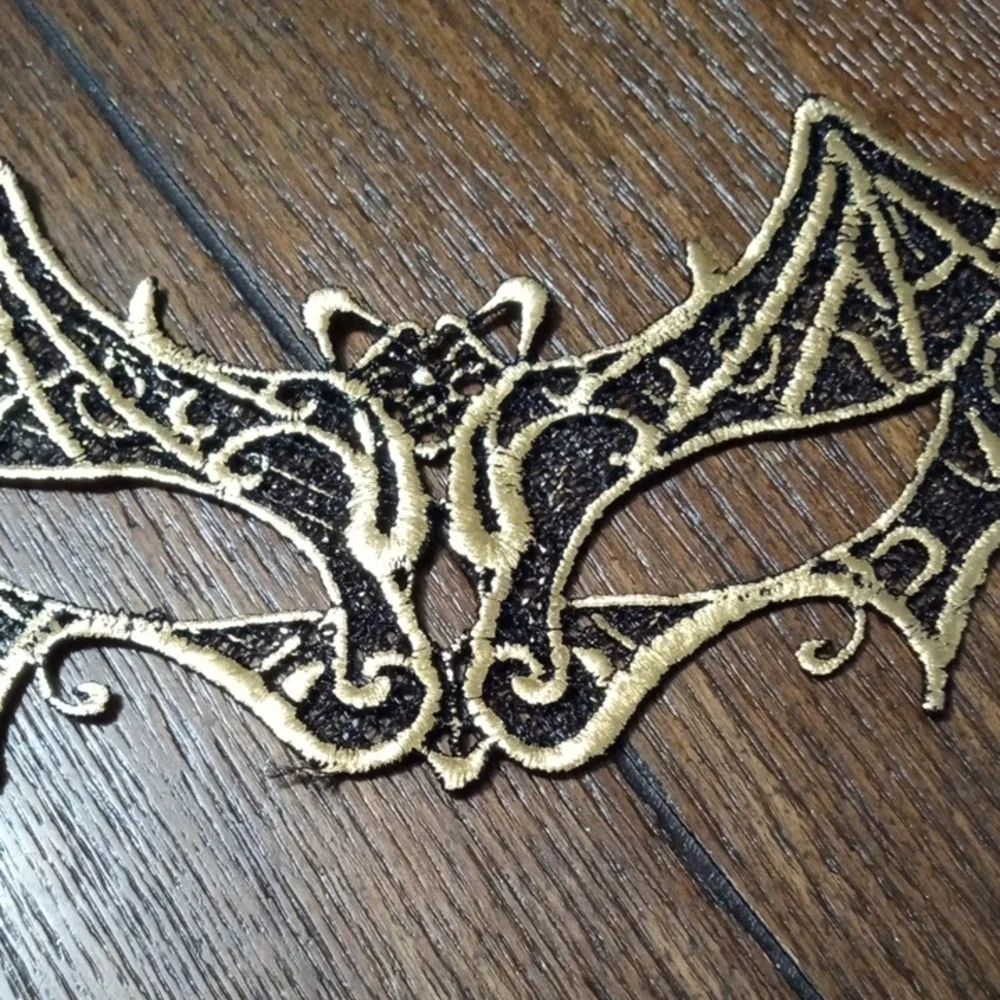 2/$16 Elegant Gold and Black Lace Face Mask